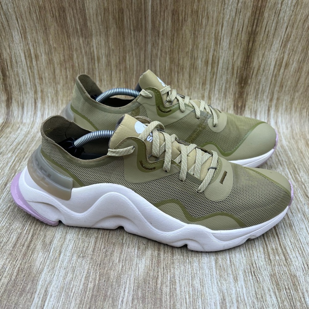 Sorel Kinetic RNEGD Sneakers Women's Size 9 Olive Green Scalloped NL4699-358